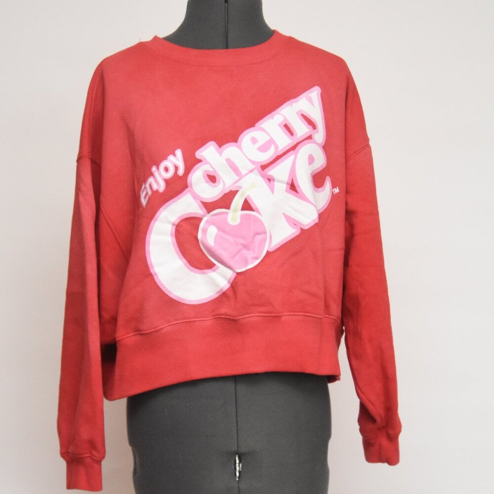 PacSun x Coca-Cola Cherry Coke Boxy Cropped Sweatshirt Red Women's Size XS